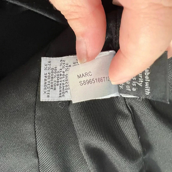 Diane‎ von Furstenberg Marc Leather Trim Blazer Jacket Black Size 10 - Picture 11 of 12